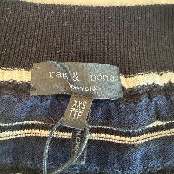 NWT Rag & Bone Black Sweater Dress with White Trim - Picture 5 of 7